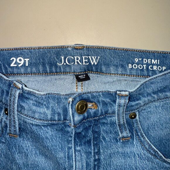 J. Crew 9" Demi Boot Cut Jean In Clyde Wash 29T - Picture 7 of 8